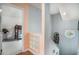 Hallway leading to a bedroom with bunk beds, staircase on the right at 212 Millwood Dr., Surfside Beach, SC 29575