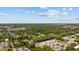 Expansive aerial shot of a community featuring a mix of residential areas and commercial properties nestled in greenery at 219 Caropine Dr., Surfside Beach, SC 29575