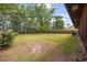 Spacious backyard features mature trees, lawn, and a private fence, perfect for outdoor entertaining and Gathering enjoyment at 219 Caropine Dr., Surfside Beach, SC 29575