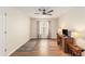 Inviting office with hardwood floors, neutral walls, large window and ceiling fan at 2479 Glen Dr., Little River, SC 29566