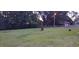 This backyard features a green lawn, trees, and a fence at 289 Whites Creek Rd., Georgetown, SC 29440