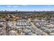 Aerial view of a residential neighborhood with homes and city skyline in the distance at 314 Lyons Cove Dr., Myrtle Beach, SC 29577