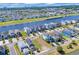Stunning aerial view featuring beautiful homes, waterfont access, and lush landscaping creating a serene community at 338 St. Julian Ln., Myrtle Beach, SC 29579
