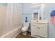 Bathroom with a shower, vanity and toilet at 4633 Lightkeepers Way # 5-F, Little River, SC 29566