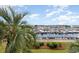 A view of the marina featuring multiple boats from behind a palm tree at 4633 Lightkeepers Way # 5-F, Little River, SC 29566