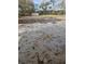 Vacant sandy lot with scattered leaves, ready for construction or development in a wooded area at 4823 Riverside Dr., North Myrtle Beach, SC 29582