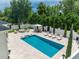 Aerial view of an amazing pool area with plenty of chairs and lounge furniture at 616 Edgecreek Dr., Myrtle Beach, SC 29579