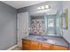 Bathroom featuring a vanity with a large mirror and a shower with a decorative curtain at 1033 Mccall Loop, Conway, SC 29526