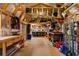 Interior view of shed with pegboard, workbench and many tools for all your project needs at 116 Chapel Ridge Circle, Myrtle Beach, SC 29588