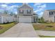 Charming two-story home with a gray exterior, well-manicured lawn, and a two car driveway at 1403 Nokota Dr., Conway, SC 29526
