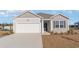 Charming single-story home featuring a gray facade, white garage door, and well-manicured lawn at 1411 Nokota Dr., Conway, SC 29526