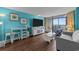 Living room features hardwood floors, comfortable seating, and a view of the ocean at 1501 Ocean Blvd. S # 1249, Myrtle Beach, SC 29577
