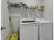 Functional laundry room with modern appliances and shelving for efficient organization at 191 Marley Blue Dr., Little River, SC 29566