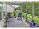 Screened porch with seating area overlooking the wooded backyard at 191 Marley Blue Dr., Little River, SC 29566