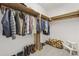Spacious closet with wooden shelving and ample hanging space for clothes and storage at 196 La Patos Dr., Myrtle Beach, SC 29588