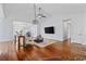 Spacious living room with hardwood floors, vaulted ceiling, and contemporary decor at 196 La Patos Dr., Myrtle Beach, SC 29588