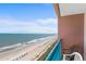 Balcony view of the beach and ocean at 2207 S Ocean Blvd. # 1517, Myrtle Beach, SC 29577