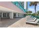 Covered lazy river with lounge seating and landscaping at 2207 S Ocean Blvd. # 1517, Myrtle Beach, SC 29577