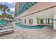 Covered lazy river with lounge chairs and access to the main pool area at 2207 S Ocean Blvd. # 1517, Myrtle Beach, SC 29577