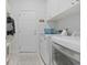 Bright laundry room with modern appliances, storage cabinets, and outside access door at 2300 Lark Sparrow St., Myrtle Beach, SC 29577