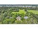 An aerial view of the expansive property showcasing the beautifully maintained landscape and serene setting at 2382 Waverly Rd., Pawleys Island, SC 29585