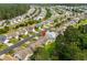 Aerial view showcases a well-maintained neighborhood with tree-lined streets at 2448 Whetstone Ln., Myrtle Beach, SC 29579