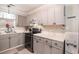 Updated kitchen with gray cabinets, modern appliances, and plenty of counter space at 2510 Redwood St., Georgetown, SC 29440