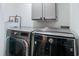 Laundry room features a washer and dryer set with storage above and plenty of room to operate at 2510 Redwood St., Georgetown, SC 29440