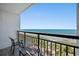 Relaxing balcony view overlooking the ocean, beach, and outdoor lounging area at 3000 N Ocean Blvd. N # 531, Myrtle Beach, SC 29577