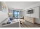 Living room with ocean view and comfy furnishings at 3000 N Ocean Blvd. N # 708, Myrtle Beach, SC 29577