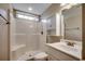 Bathroom featuring a shower, vanity, toilet, and storage cabinet at 3129 Slade Dr., Conway, SC 29526