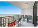 Balcony with seating and ocean views at 4103 N Ocean Blvd. N # 204, North Myrtle Beach, SC 29582