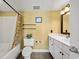 Bathroom with a tub and shower combination, toilet, and a white single sink vanity at 4103 N Ocean Blvd. N # 204, North Myrtle Beach, SC 29582
