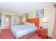 Bedroom features a comfortable king bed, a bathroom, and modern decor at 504 N Ocean Blvd. # 1804 A/B, Myrtle Beach, SC 29577