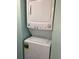 Efficient laundry area with stacked washer and dryer unit at 523 S Ocean Blvd. # 705, North Myrtle Beach, SC 29582
