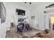 Comfortable living room features stylish seating, TV, and natural light at 6001 - 1737 S Kings Hwy., Myrtle Beach, SC 29575