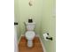 Light green half-bathroom featuring wood-look flooring and standard white fixtures at 6420 Longwood Dr., Murrells Inlet, SC 29576