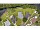 Aerial view of the home with a large backyard surrounded by a canal at 721 Dunlon Ct., Myrtle Beach, SC 29588