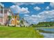 Colorful townhomes with a view of the community lake at 750 Shine Ave. # 750, Myrtle Beach, SC 29577
