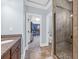 Bathroom featuring a shower and access to a walk-in closet at 840 Jeter Ln., Myrtle Beach, SC 29588