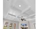 Stunning coffered ceiling with recessed lighting and a modern ceiling fan at 8469 Cape Dutch Loop, Myrtle Beach, SC 29572