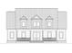 Front elevation blueprint shows a charming home with a covered porch, brick foundation, and gable roof at 105 Michau Rd., Georgetown, SC 29440