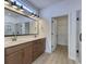 Bathroom with double sink vanity and glass enclosed shower at 1079 Laconic Dr., Myrtle Beach, SC 29588