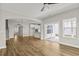 An open floor plan includes the living room, kitchen and an adjacent doorway leading to a stairway at 1083 Laconic Dr., Myrtle Beach, SC 29588