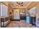 Cozy patio with wood accents, TV, and mini-fridge, perfect for relaxation and entertaining at 1145 Captain Hooks Way, North Myrtle Beach, SC 29582