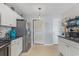 This modern kitchen offers stainless appliances, granite countertops, and white cabinets at 117 Butkus Dr. # 6, Myrtle Beach, SC 29588