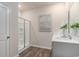 Clean bathroom with a glass shower and a modern vanity at 128 Dagger Ct., Myrtle Beach, SC 29588