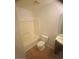 Clean bathroom features a shower-tub combo, toilet, and sink with vanity at 2005 Greens Blvd. # C-204, Myrtle Beach, SC 29577