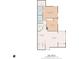 A home floor plan totaling 1038 sq ft including living room, kitchen, two baths and bedrooms at 2265 Huntingdon Dr. # J, Surfside Beach, SC 29575