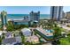 Stunning aerial view of a coastal city with beautiful ocean views, resorts, and palm tree lined streets at 2309 Withers Dr. # 5, Myrtle Beach, SC 29577
